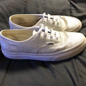 Vans silver glitter shoes